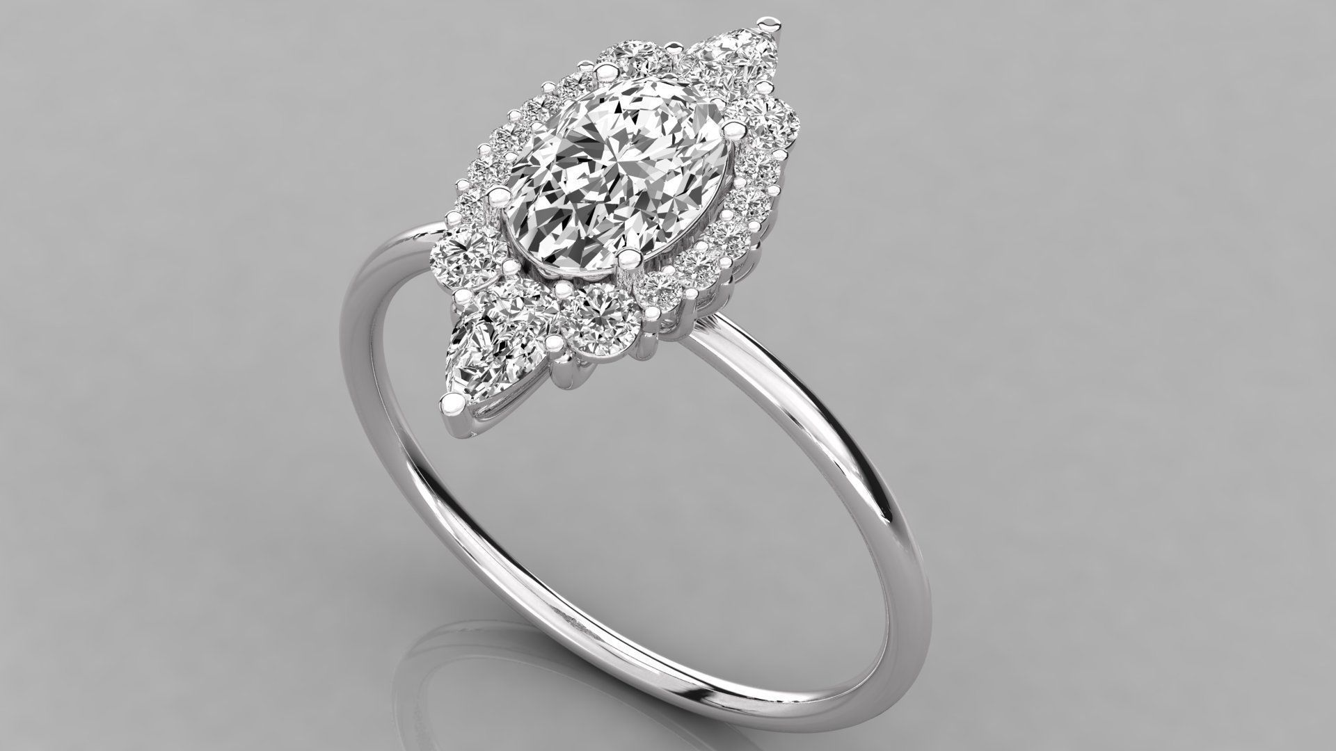 Women solitaire ring 3dm stl render detail 3D print model_2