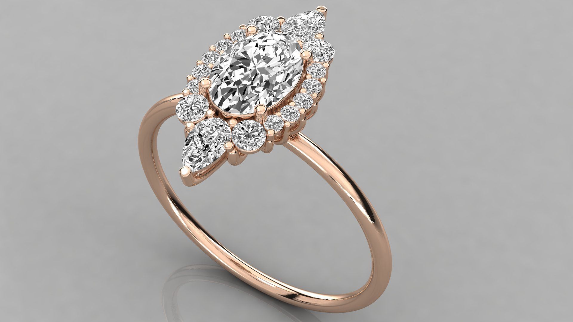 Women solitaire ring 3dm stl render detail 3D print model_1
