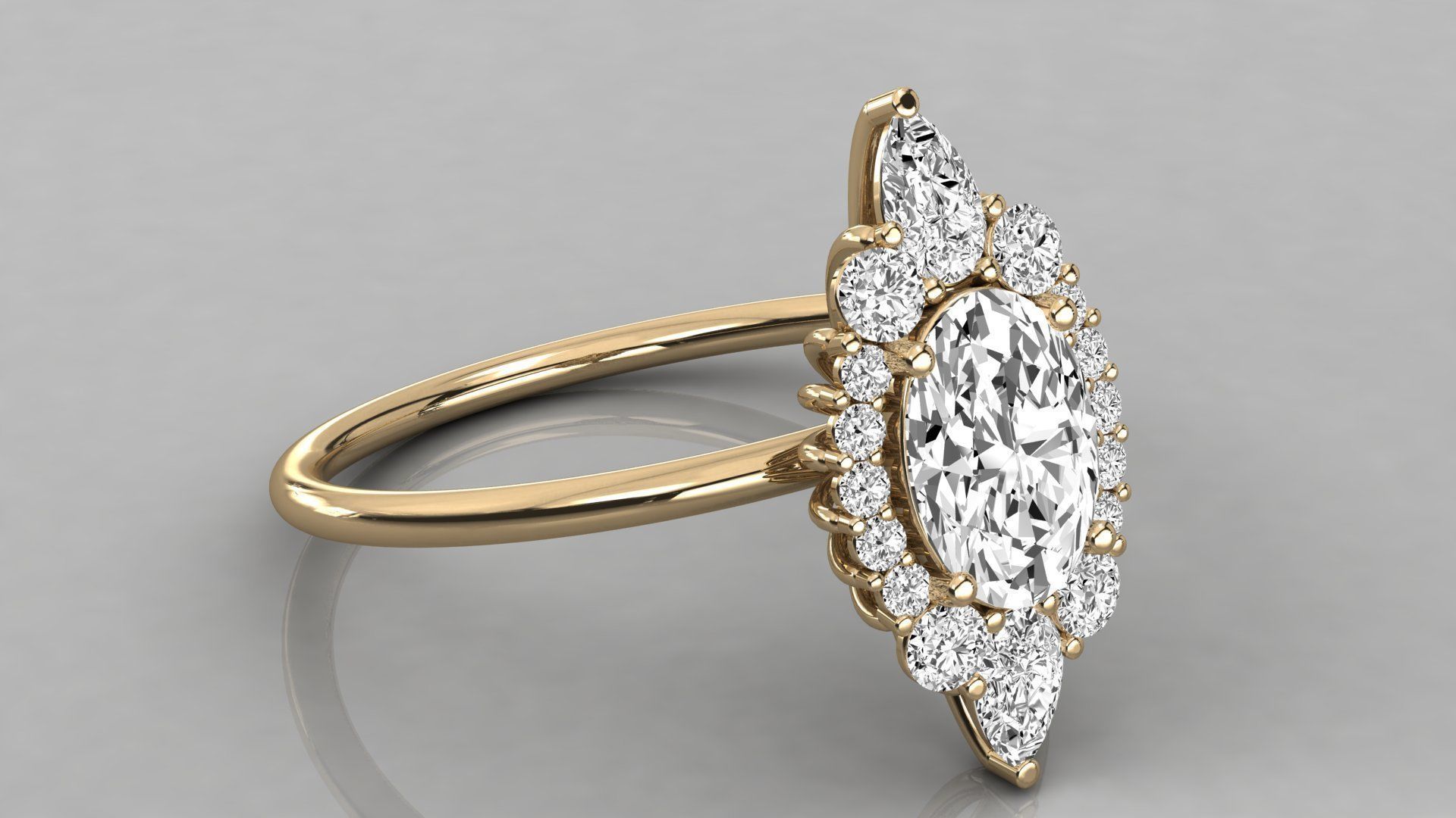 Women solitaire ring 3dm stl render detail 3D print model_5
