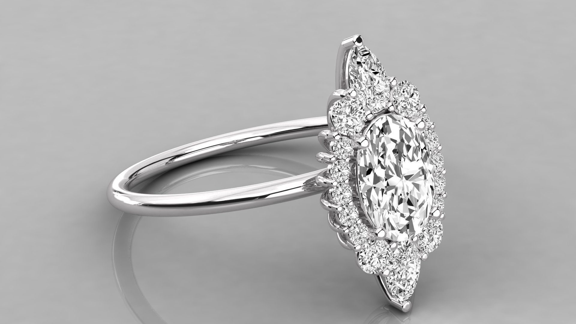 Women solitaire ring 3dm stl render detail 3D print model_4