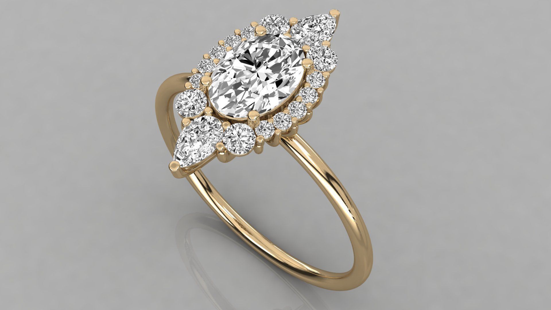 Women solitaire ring 3dm stl render detail 3D print model_3