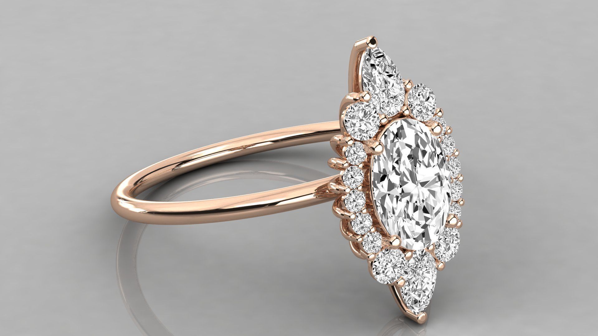 Women solitaire ring 3dm stl render detail 3D print model_8