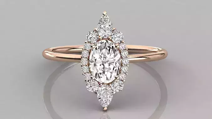 Women solitaire ring 3dm stl render detail 