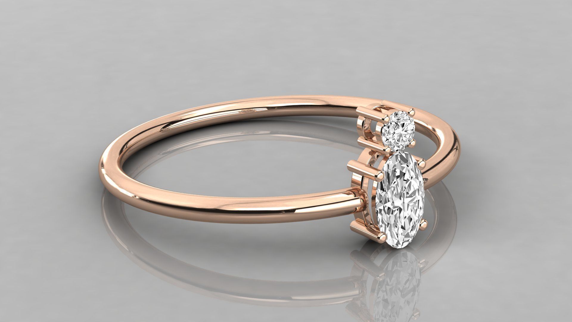 Women solitaire ring 3dm stl render detail 3D print model_8