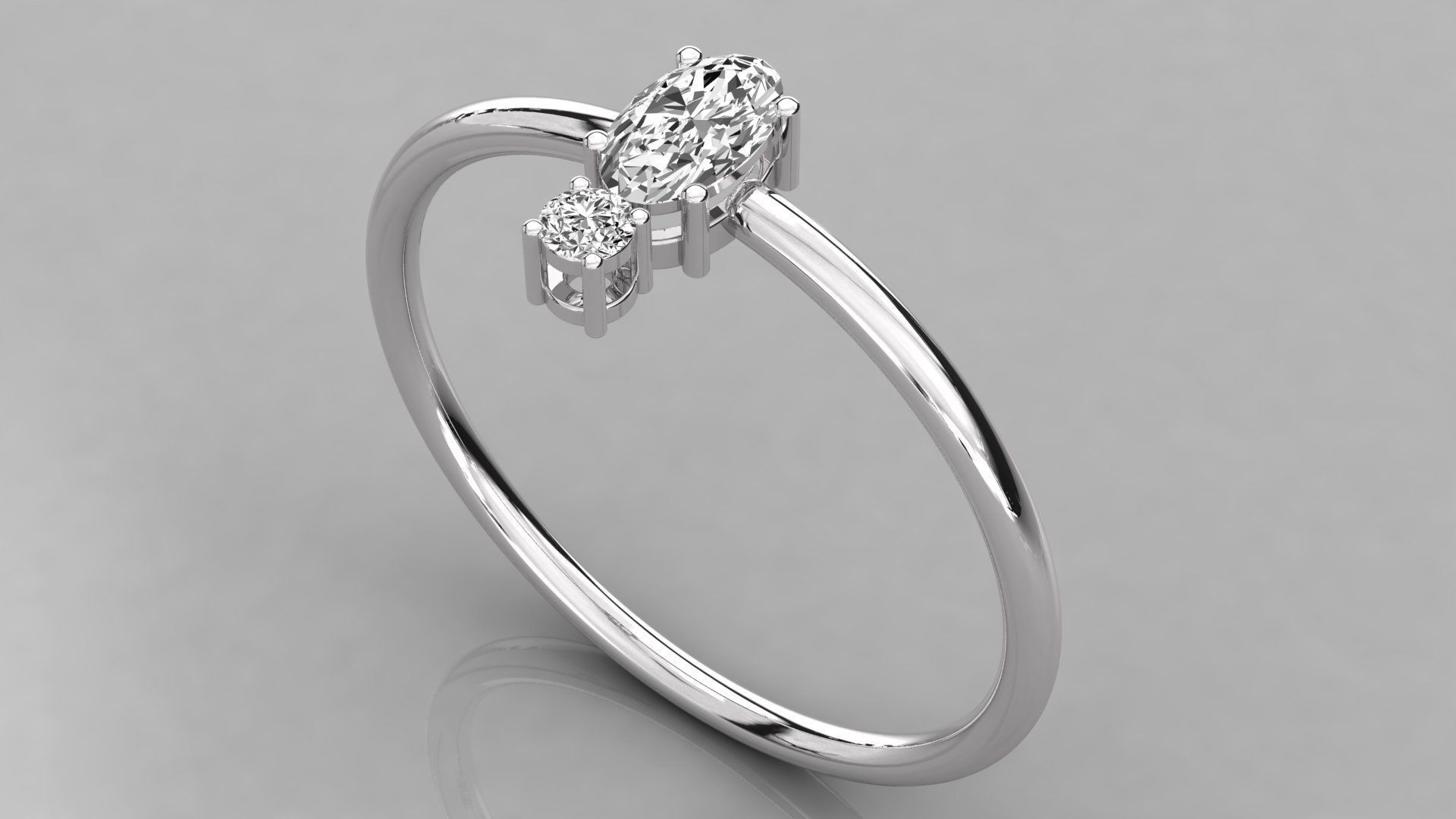 Women solitaire ring 3dm stl render detail 3D print model_2