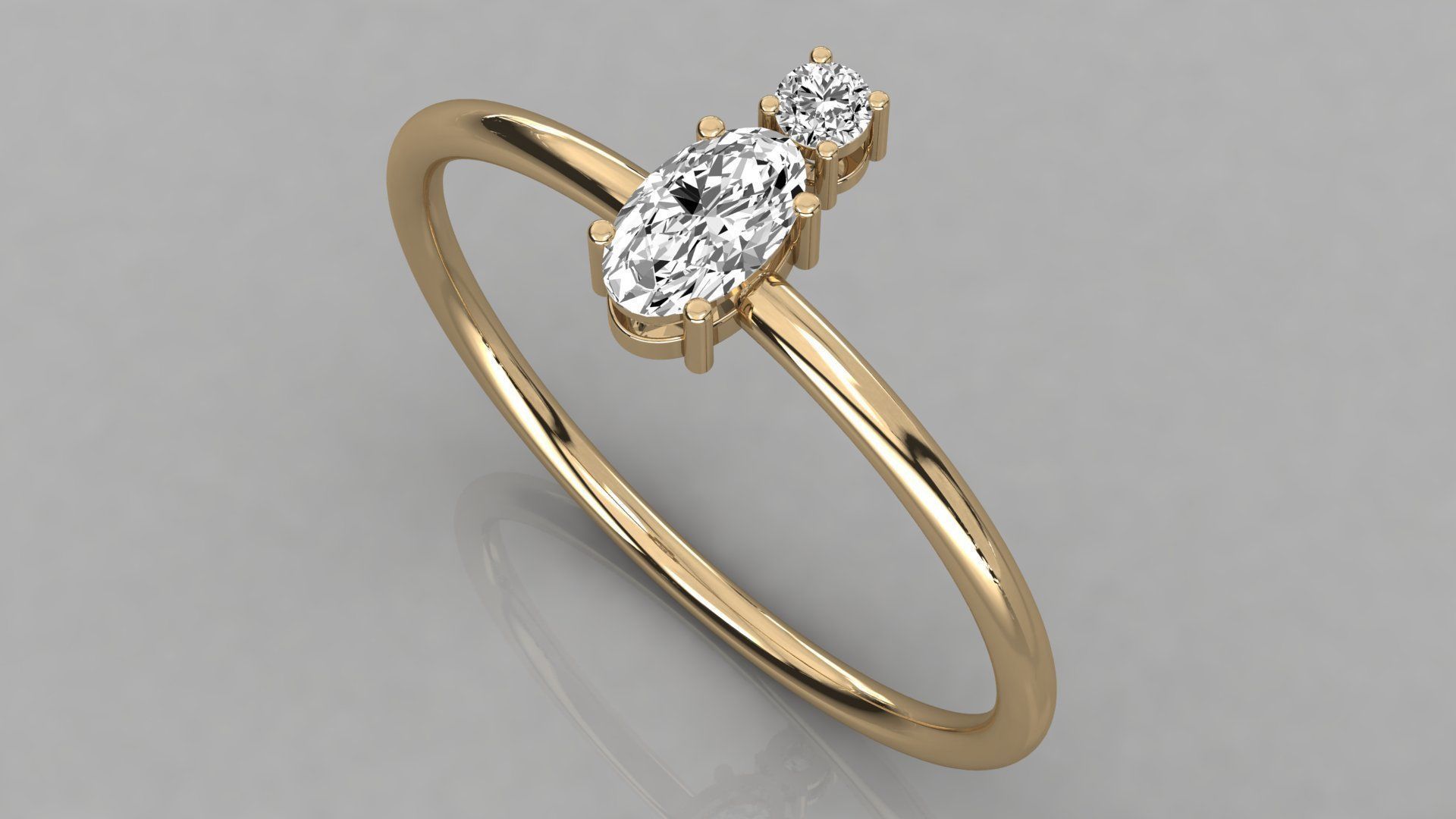 Women solitaire ring 3dm stl render detail 3D print model_4