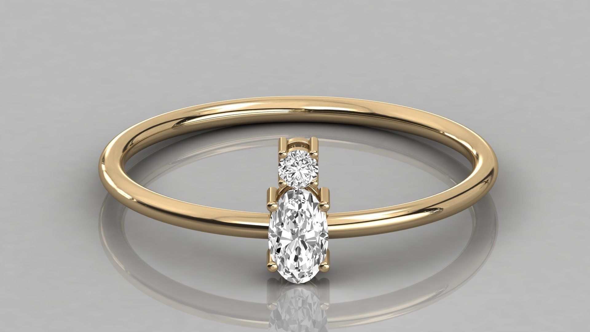 Women solitaire ring 3dm stl render detail 3D print model_7