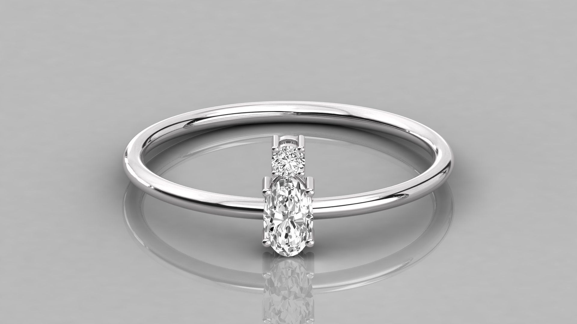 Women solitaire ring 3dm stl render detail 3D print model_6