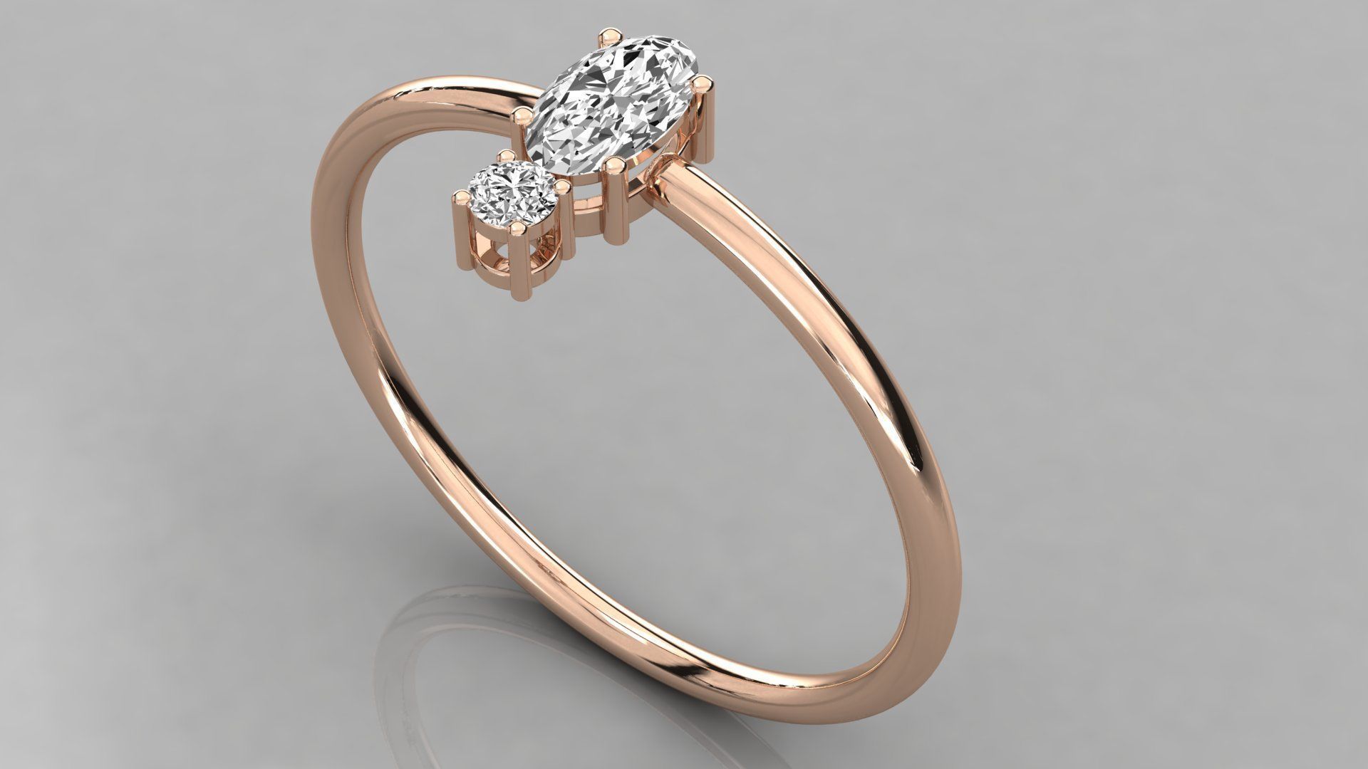 Women solitaire ring 3dm stl render detail 3D print model_1