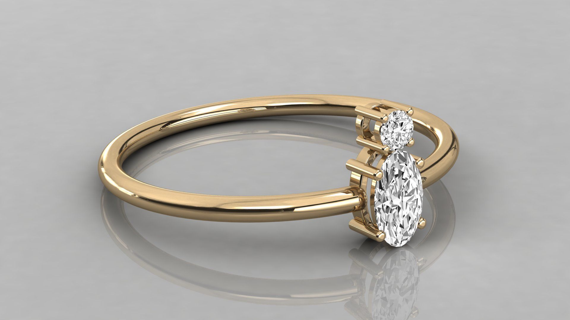 Women solitaire ring 3dm stl render detail 3D print model_3