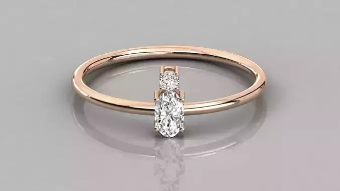 Women solitaire ring 3dm stl render detail 