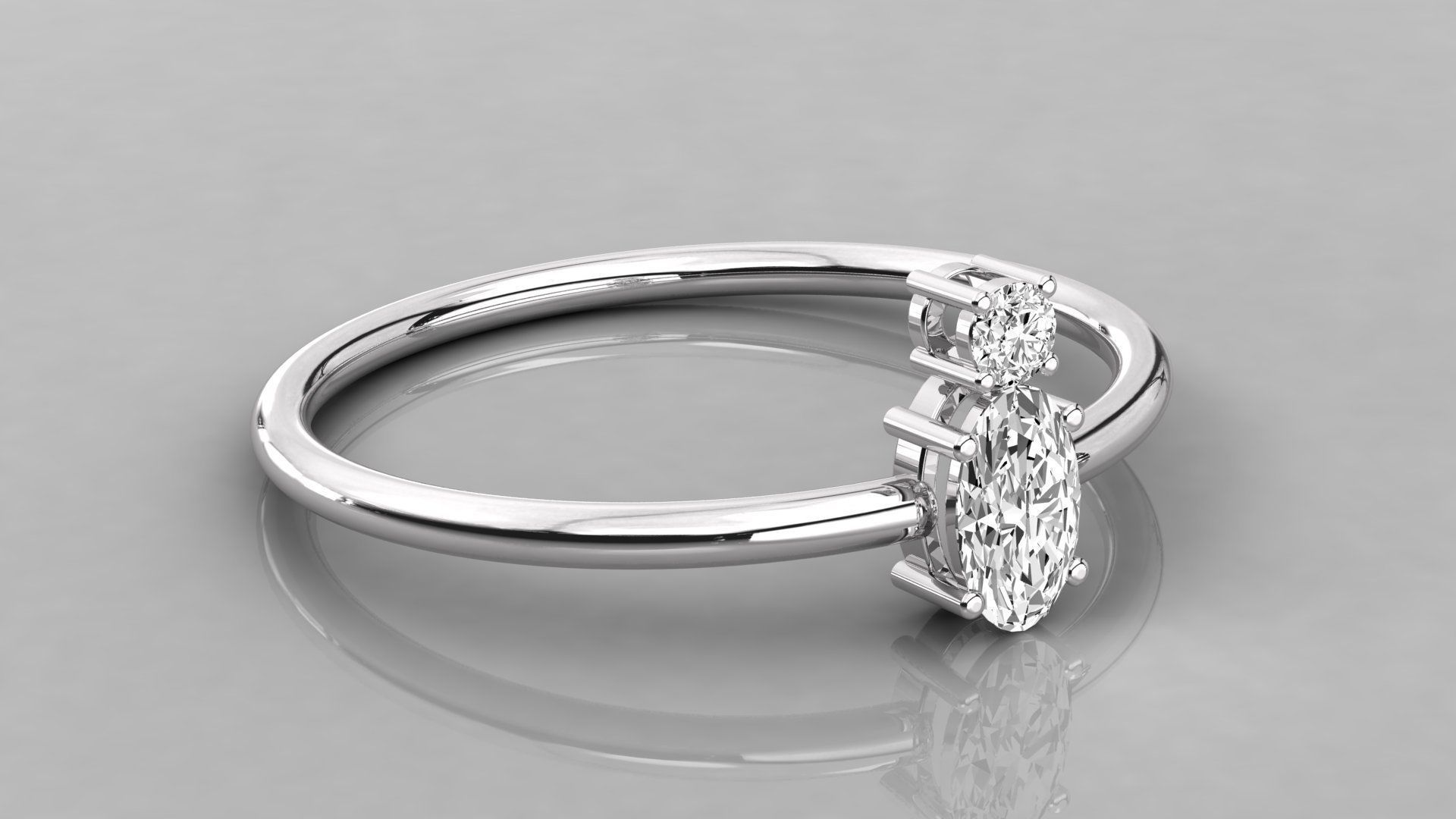 Women solitaire ring 3dm stl render detail 3D print model_5