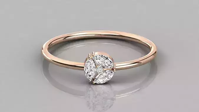 Women solitaire ring 3dm stl render detail 