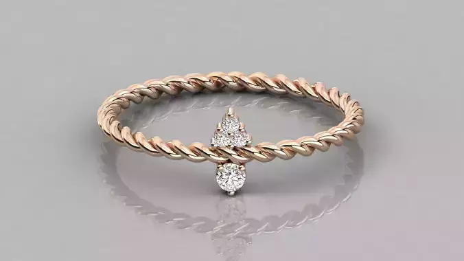 Women solitaire ring 3dm stl render detail 