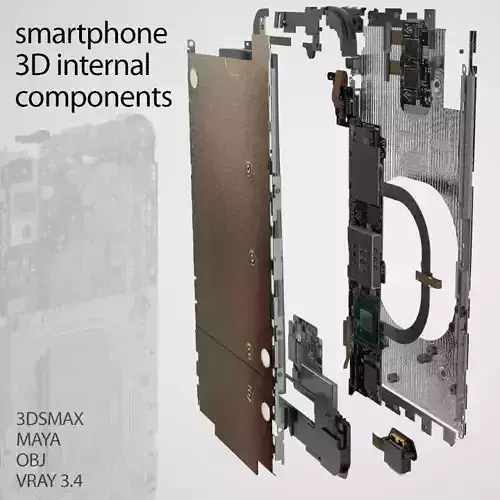 Generic Smartphone 3D components set 3D model