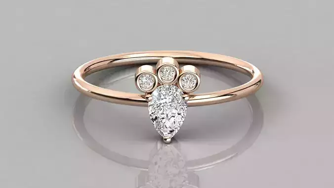 Women solitaire ring 3dm stl render detail 