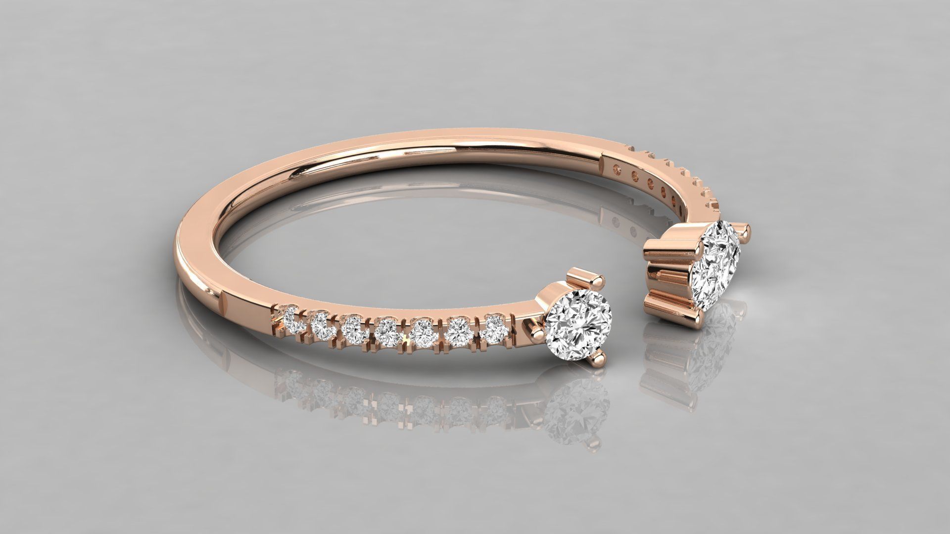 Women solitaire ring 3dm stl render detail 3D print model_4