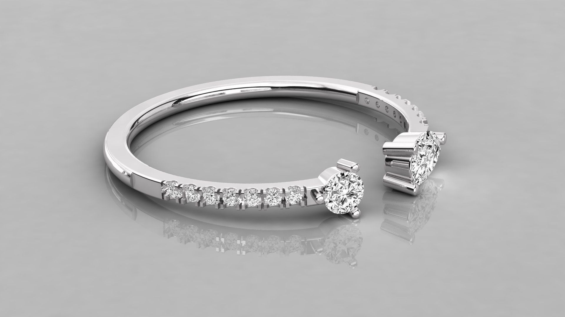 Women solitaire ring 3dm stl render detail 3D print model_5