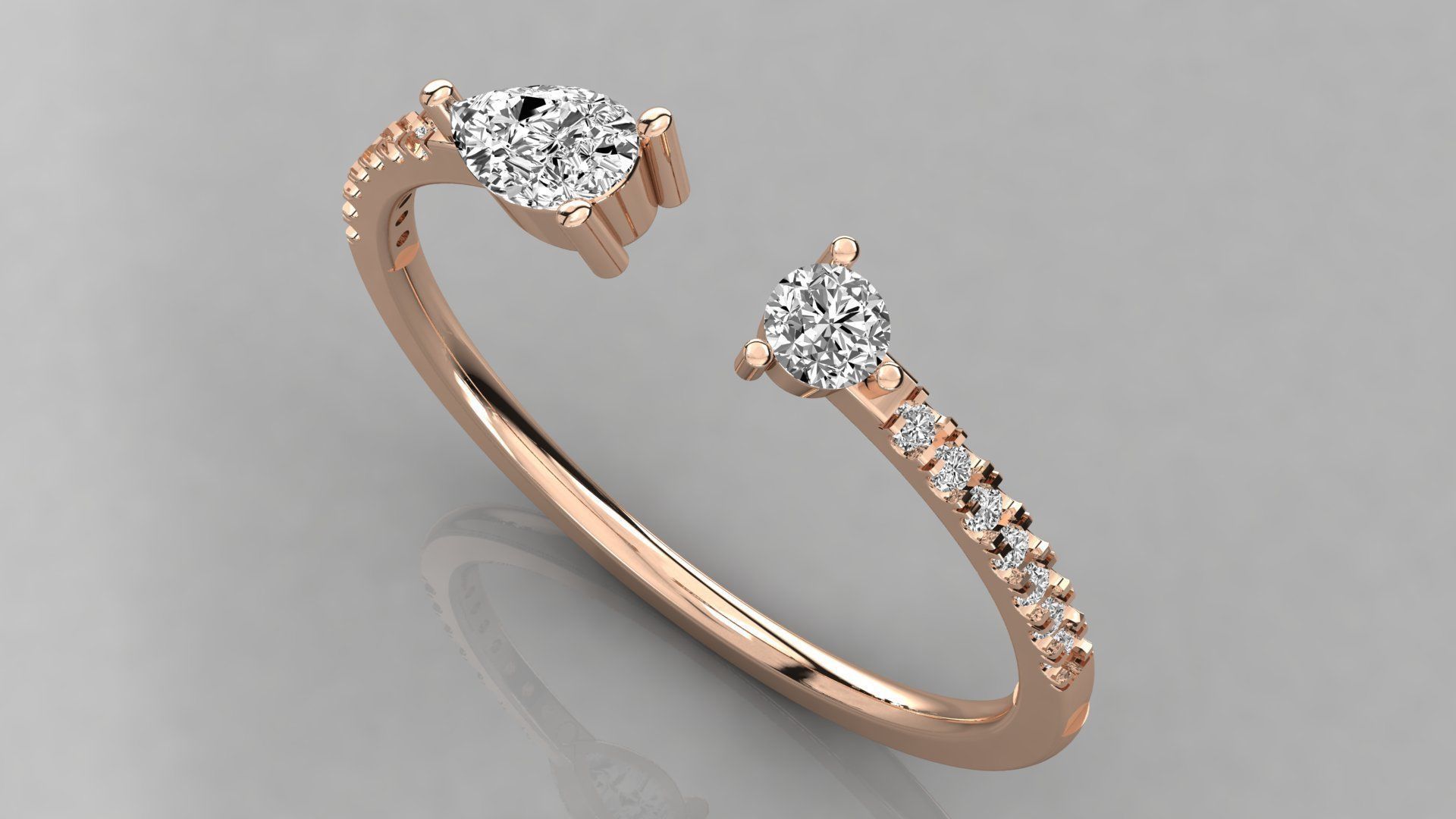 Women solitaire ring 3dm stl render detail 3D print model_1