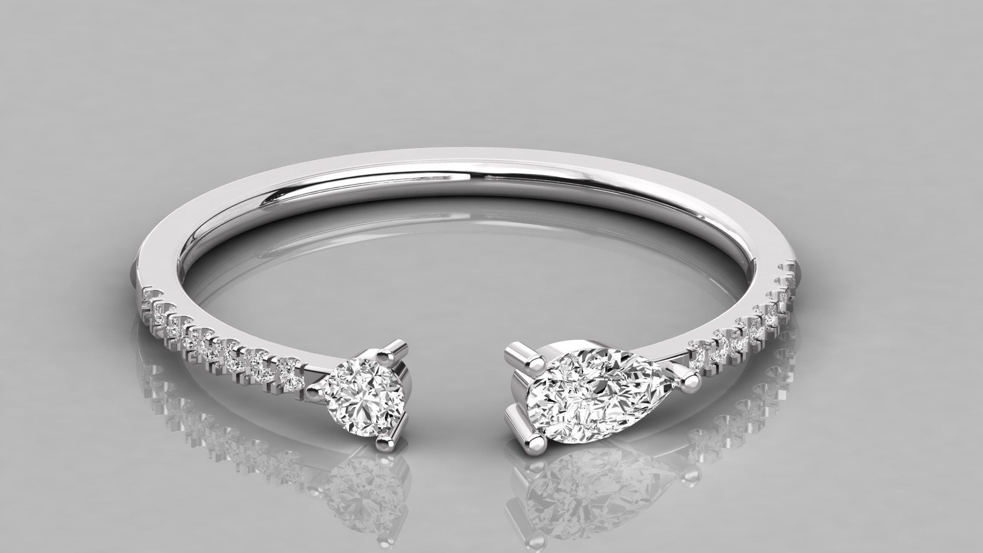 Women solitaire ring 3dm stl render detail 3D print model_7