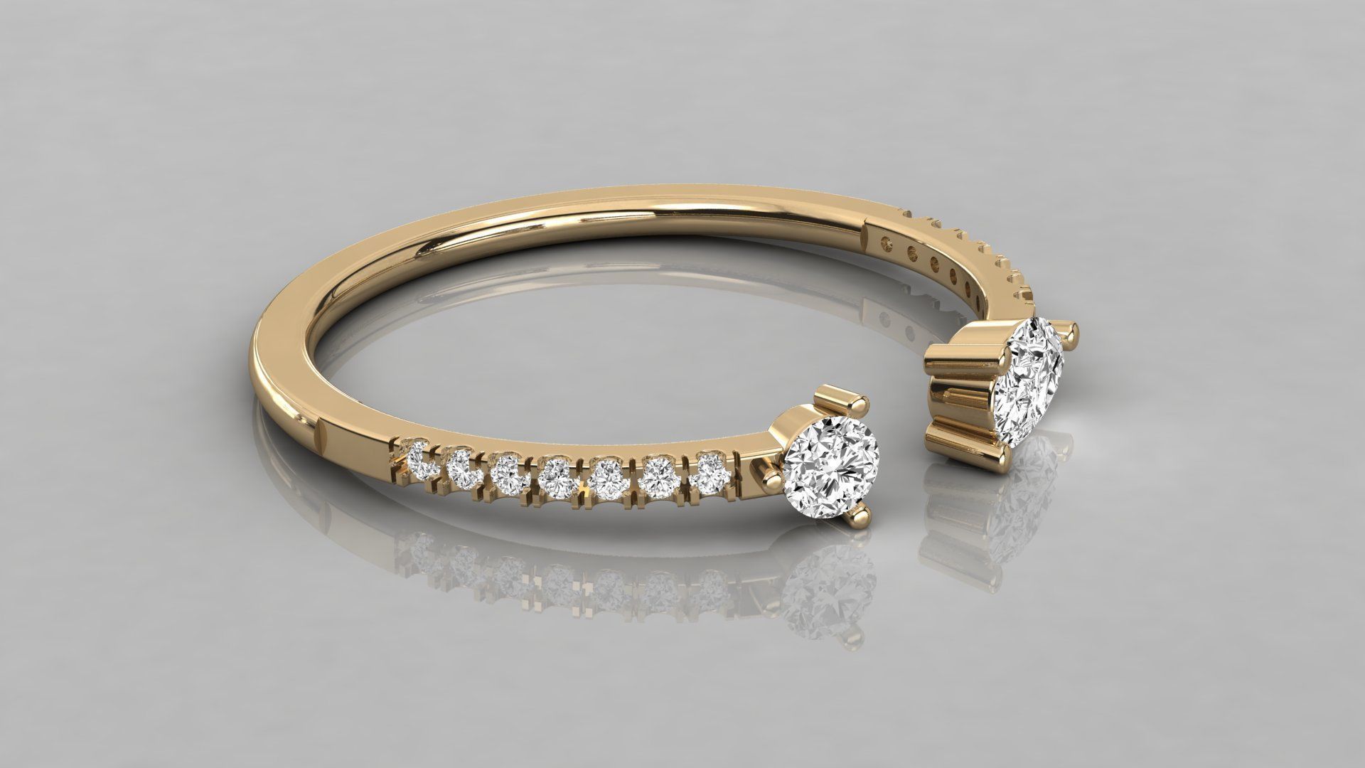 Women solitaire ring 3dm stl render detail 3D print model_6