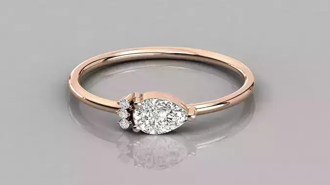 Women solitaire ring 3dm stl render detail 