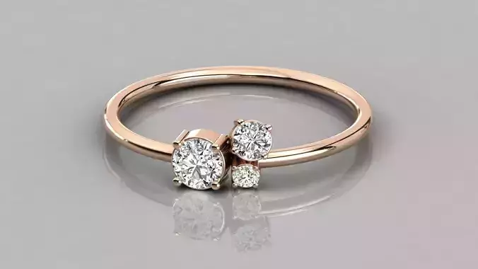 Women solitaire ring 3dm stl render detail 