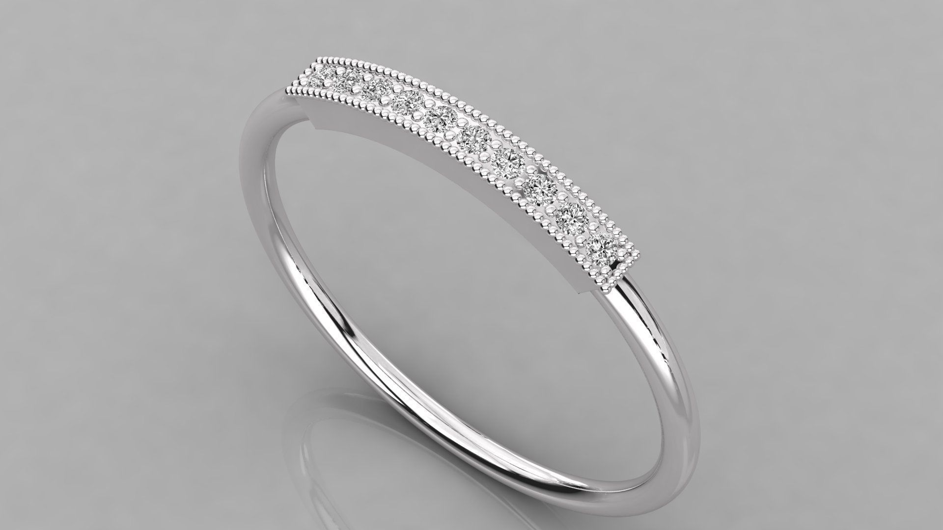 Women solitaire ring 3dm stl render detail 3D print model_2