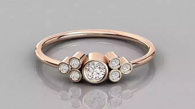 Women solitaire ring 3dm stl render detail 