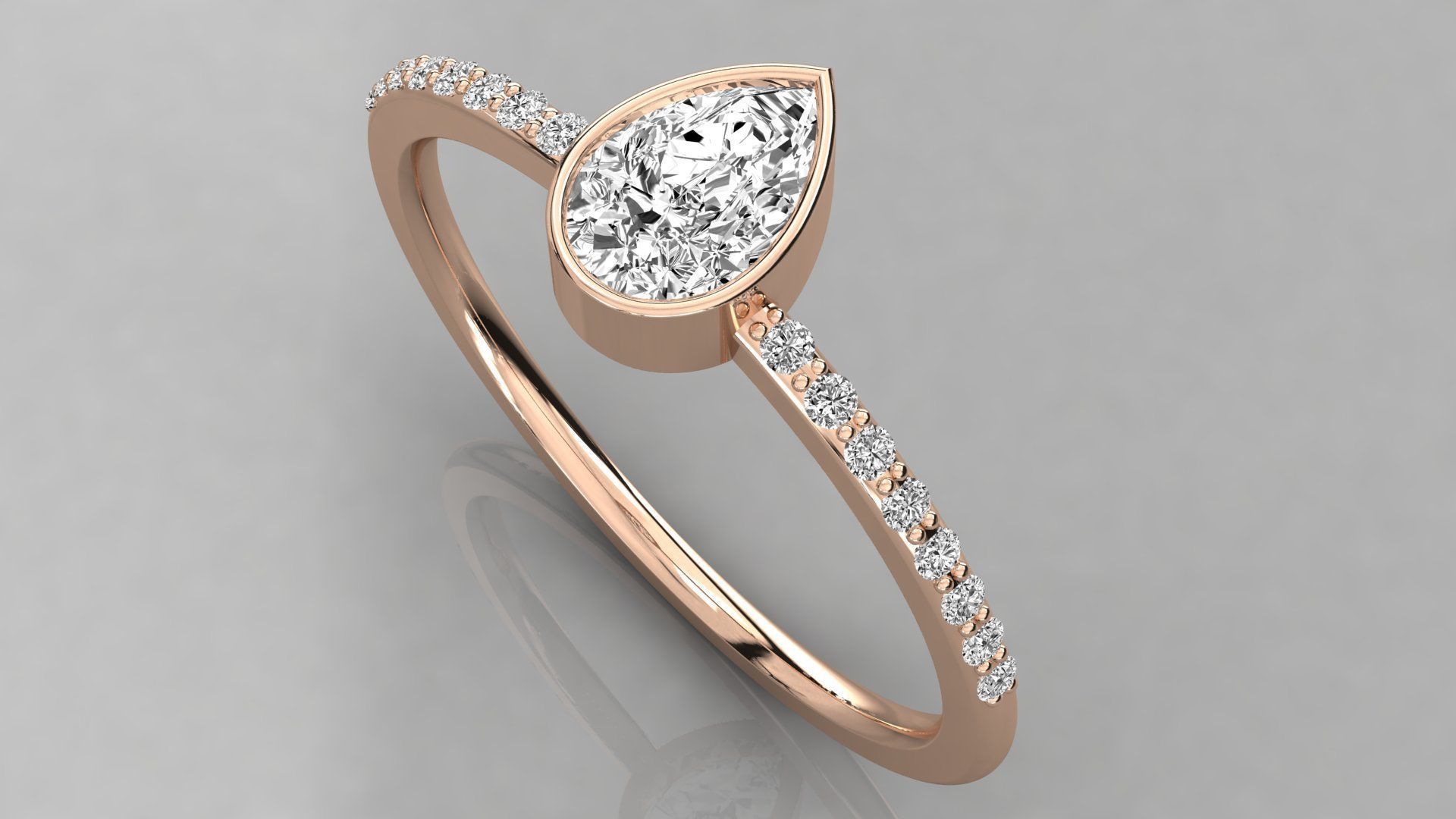 Women solitaire ring 3dm stl render detail  3D print model_1