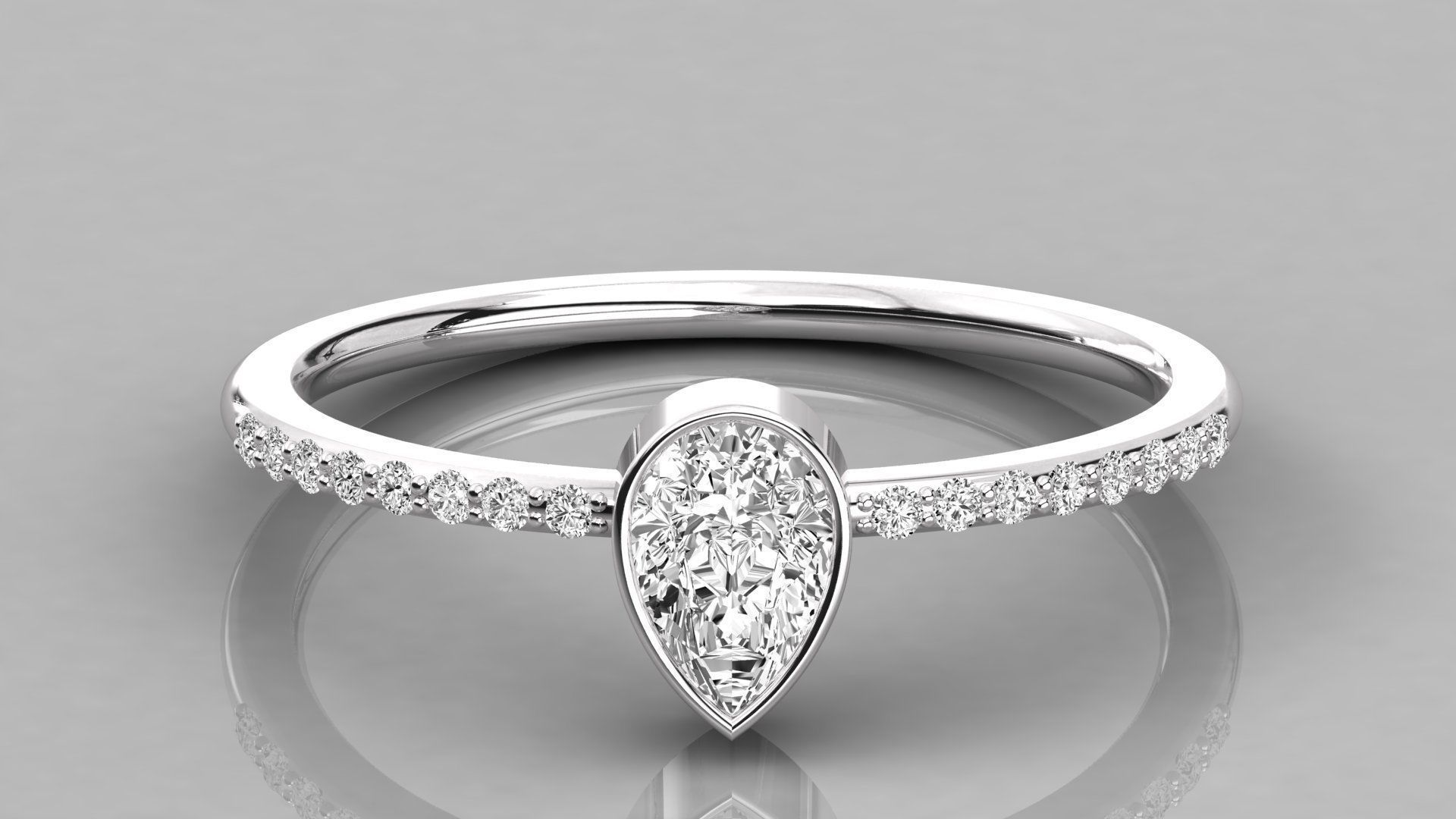 Women solitaire ring 3dm stl render detail  3D print model_7
