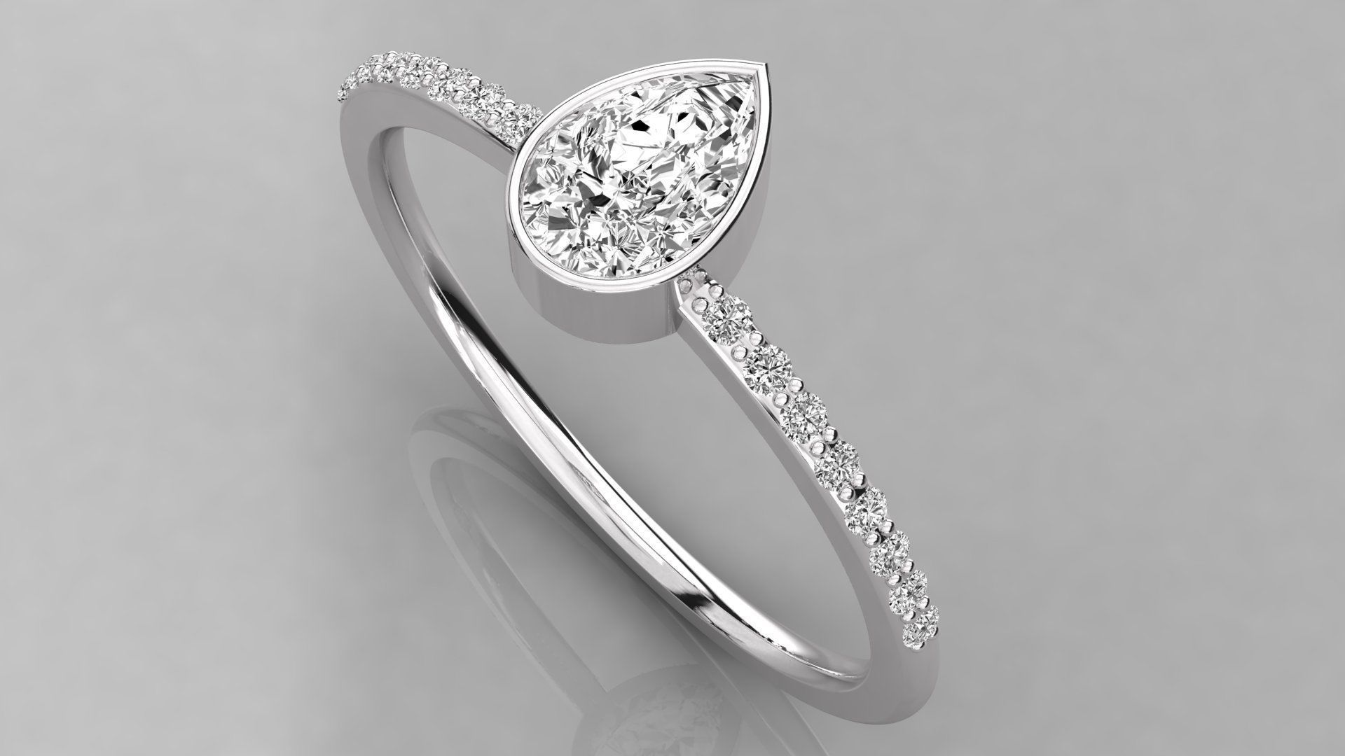 Women solitaire ring 3dm stl render detail  3D print model_2