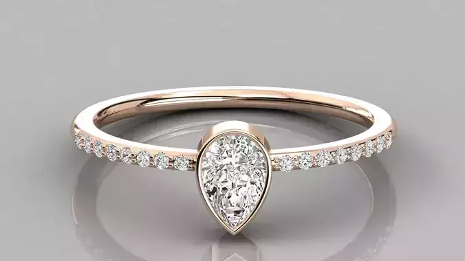 Women solitaire ring 3dm stl render detail 