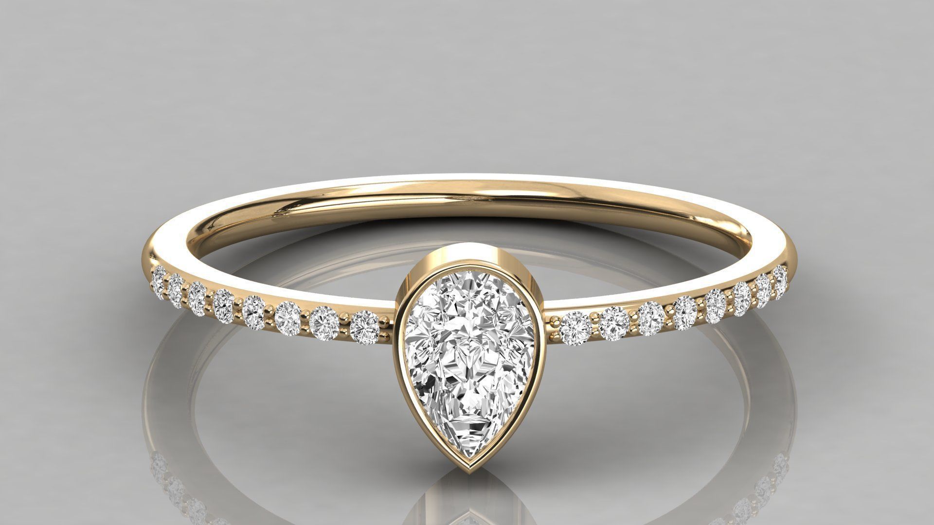 Women solitaire ring 3dm stl render detail  3D print model_8