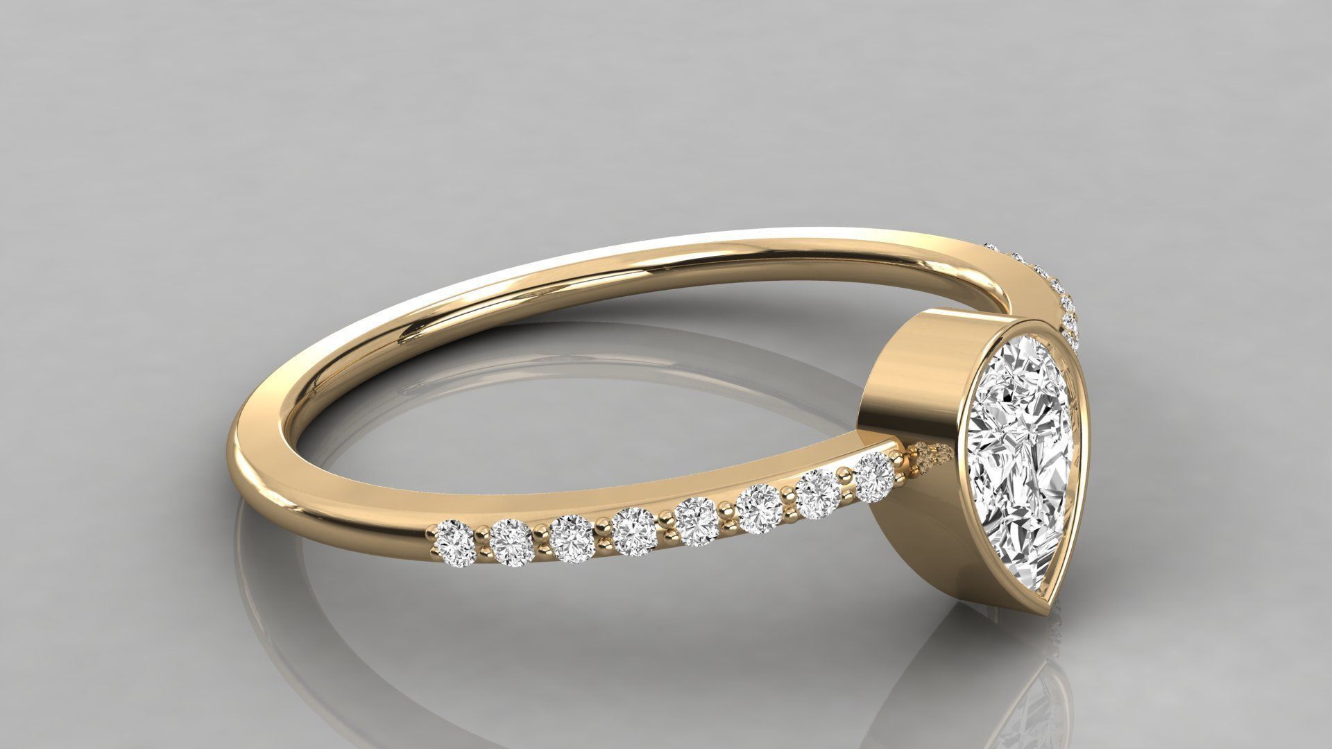 Women solitaire ring 3dm stl render detail  3D print model_6