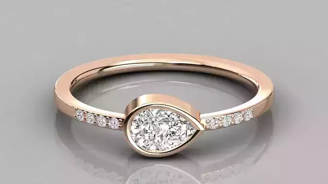 Women solitaire ring 3dm stl render detail  3D print model
