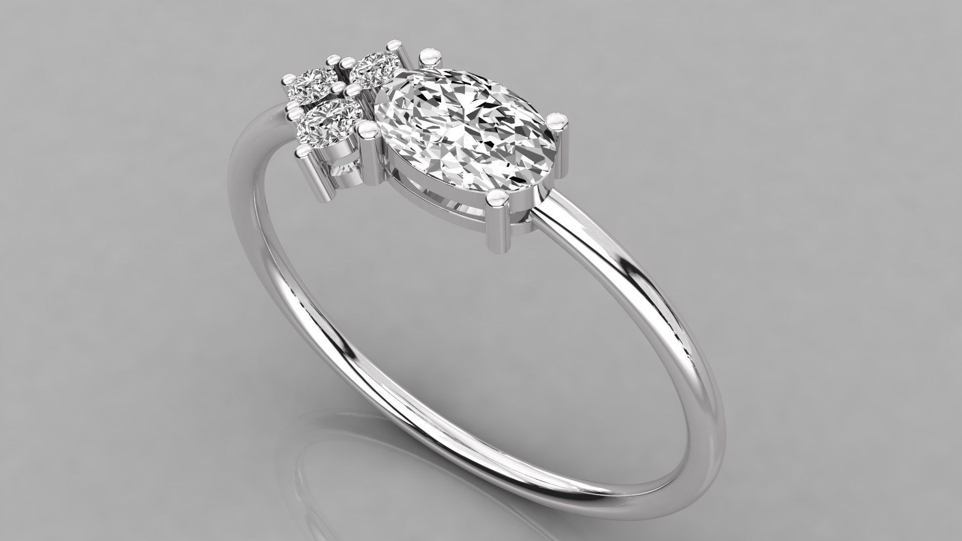 Women solitaire ring 3dm stl render detail  3D print model_2