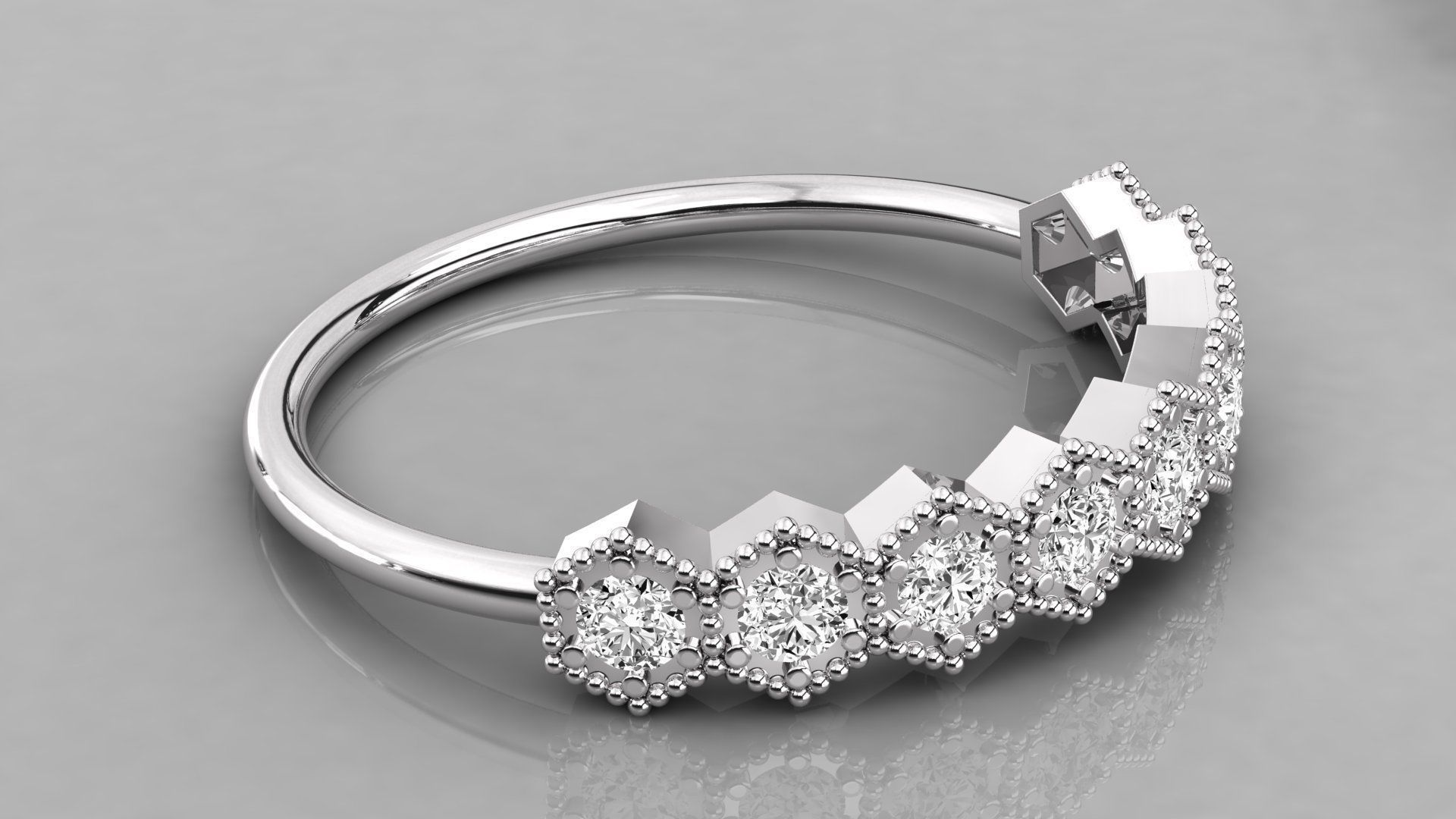 Women solitaire ring 3dm stl render detail  3D print model_5