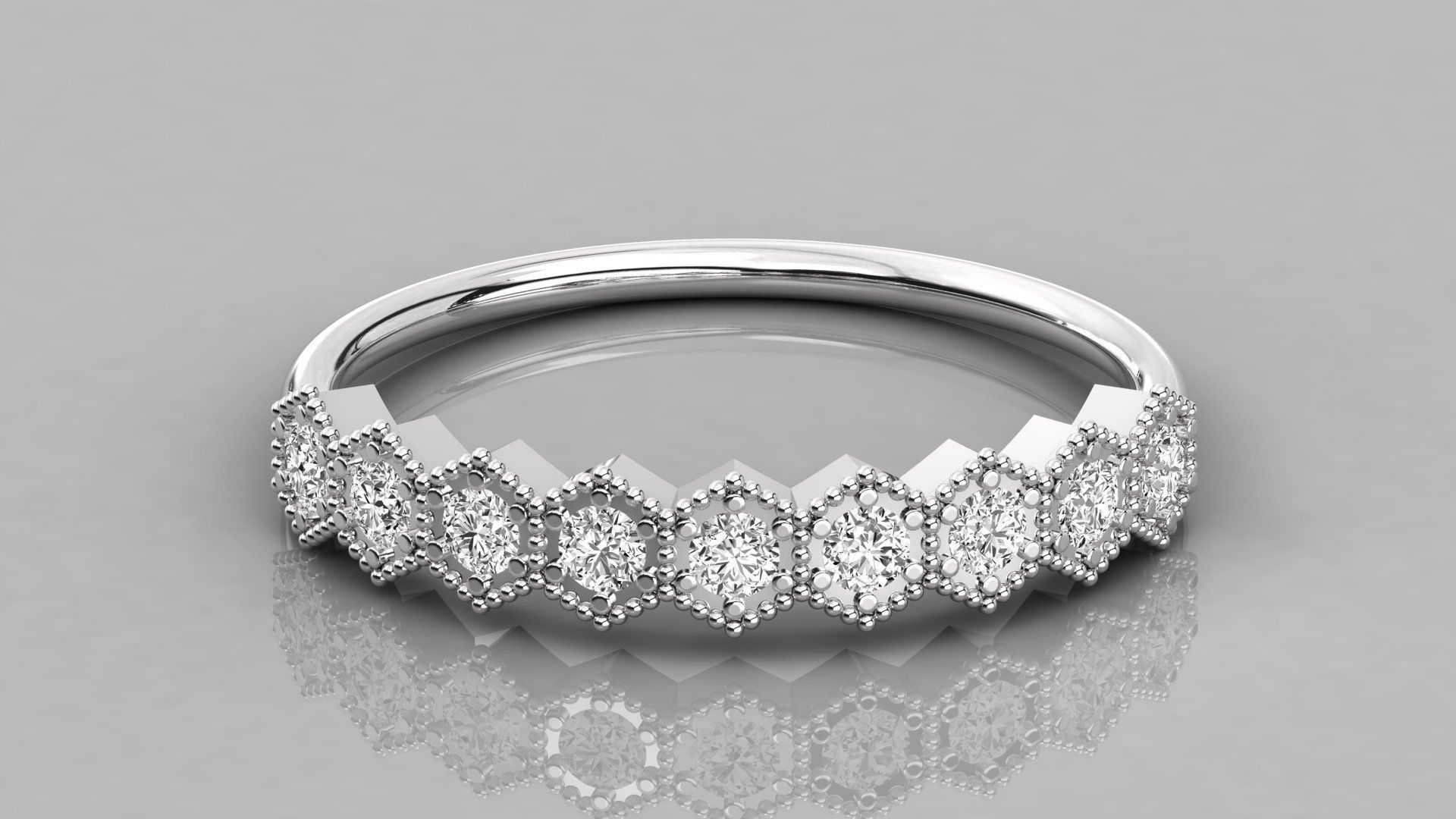 Women solitaire ring 3dm stl render detail  3D print model_6