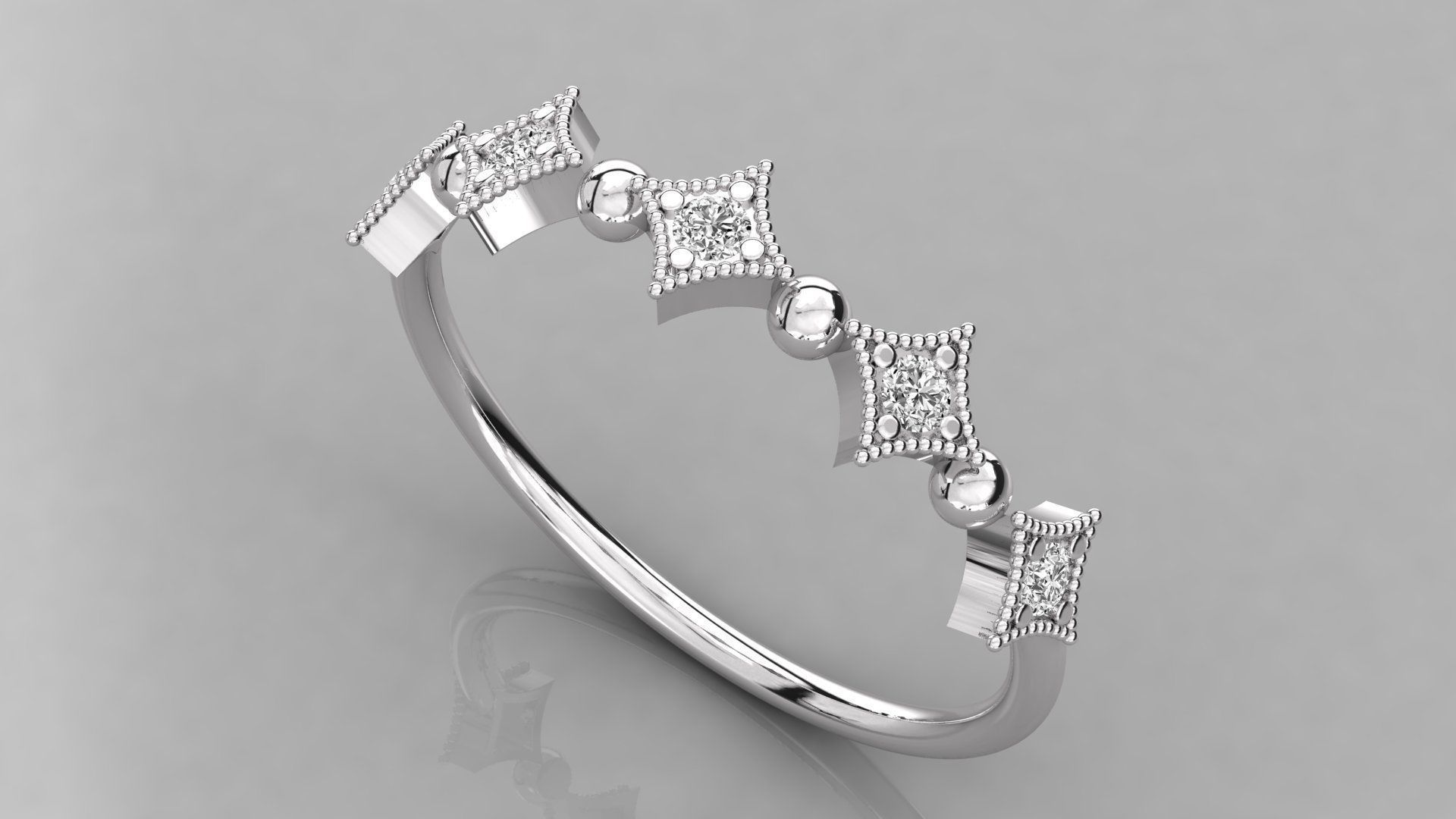 Women solitaire ring 3dm stl render detail 3D print model_2
