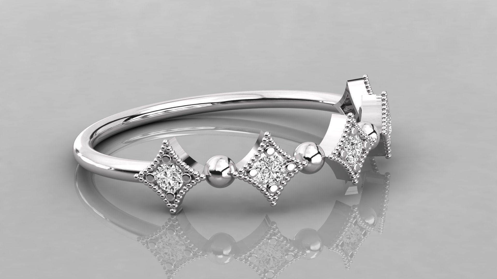 Women solitaire ring 3dm stl render detail 3D print model_4