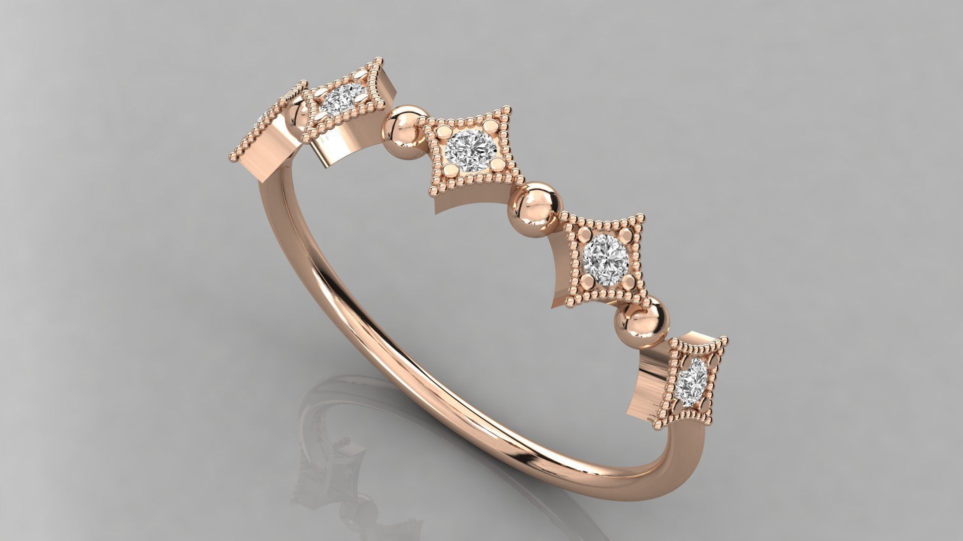 Women solitaire ring 3dm stl render detail 3D print model_1