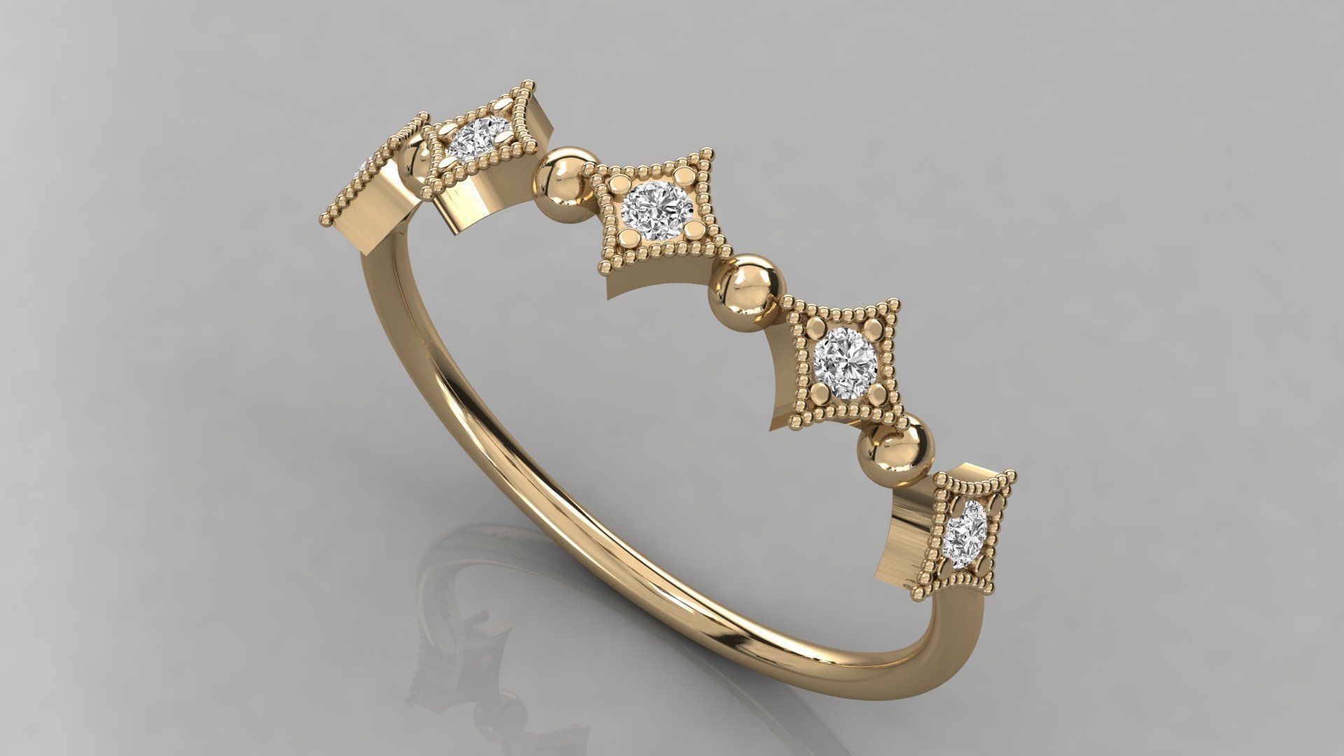 Women solitaire ring 3dm stl render detail 3D print model_3