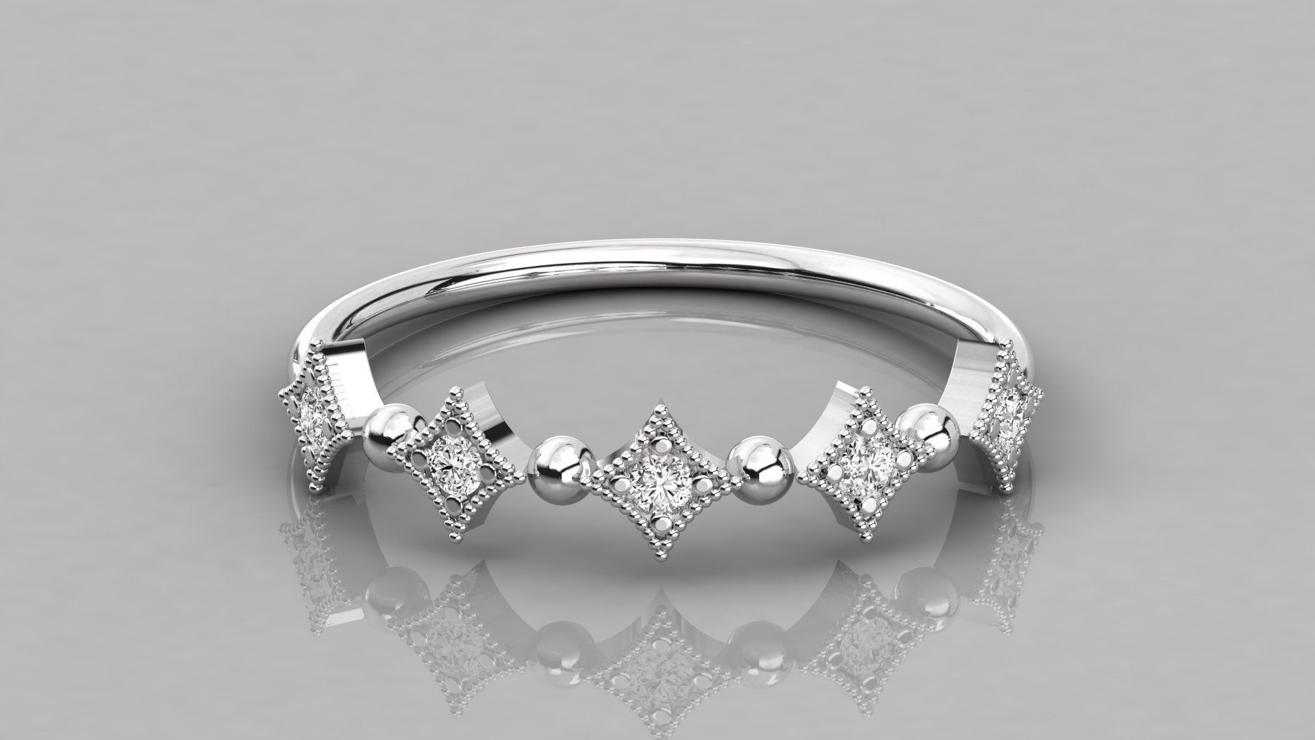 Women solitaire ring 3dm stl render detail 3D print model_6