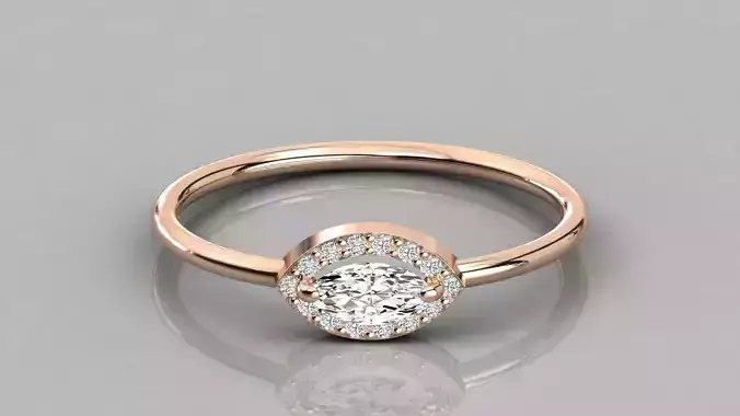 Women solitaire ring 3dm stl render detail 