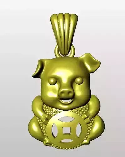 pig pendant face