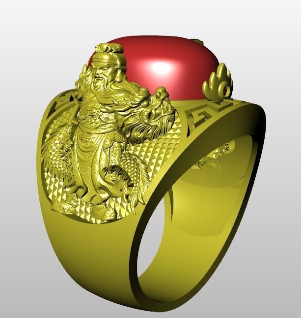 rings chinese dragon ring 3D print model_1