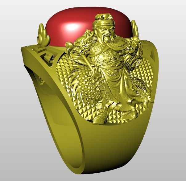 rings chinese dragon ring 3D print model_3