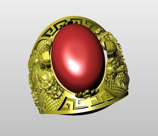 rings chinese dragon ring 3D print model_2