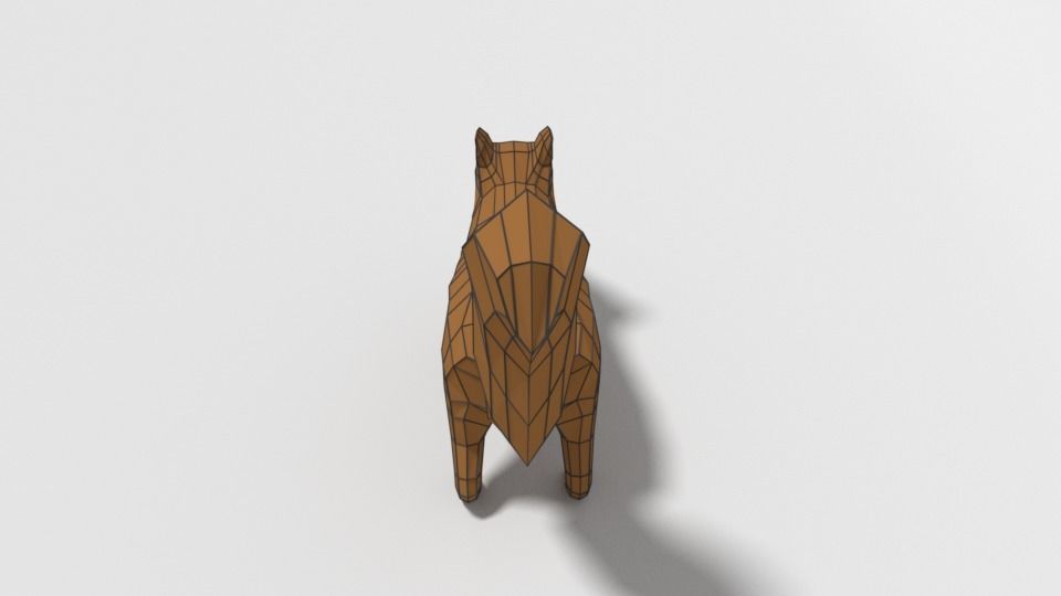 Low Poly Cartoon Squirrel Low-poly 3D model_12